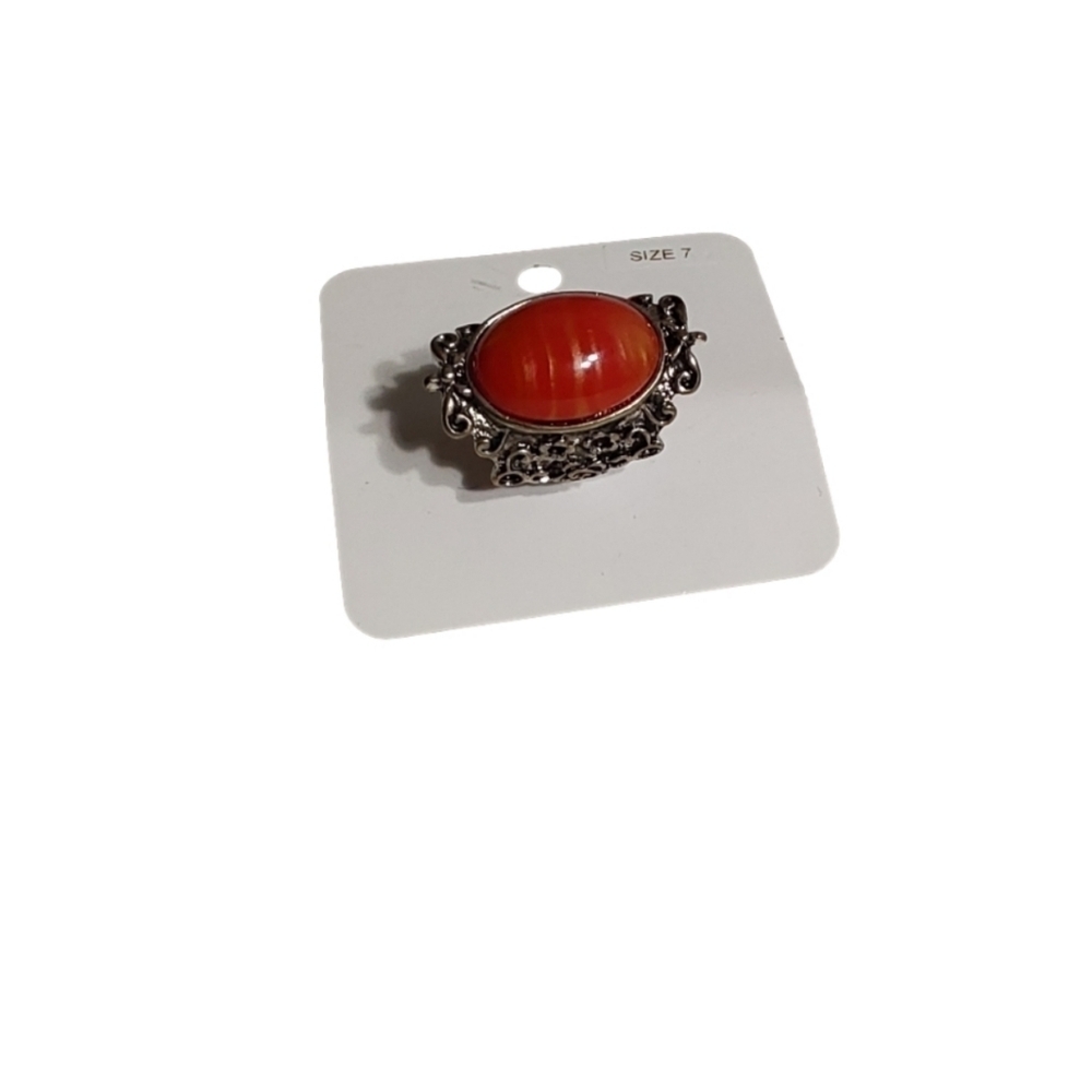 DARK CORAL RING SIZE 7 - Picture 3 of 4